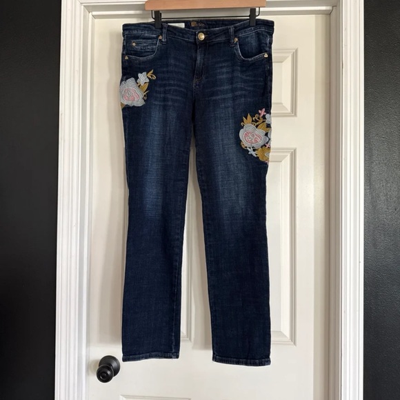 Kut from the Kloth Denim - Kut from the Kloth Catherine Embroidered Boyfriend Jeans 
size 12